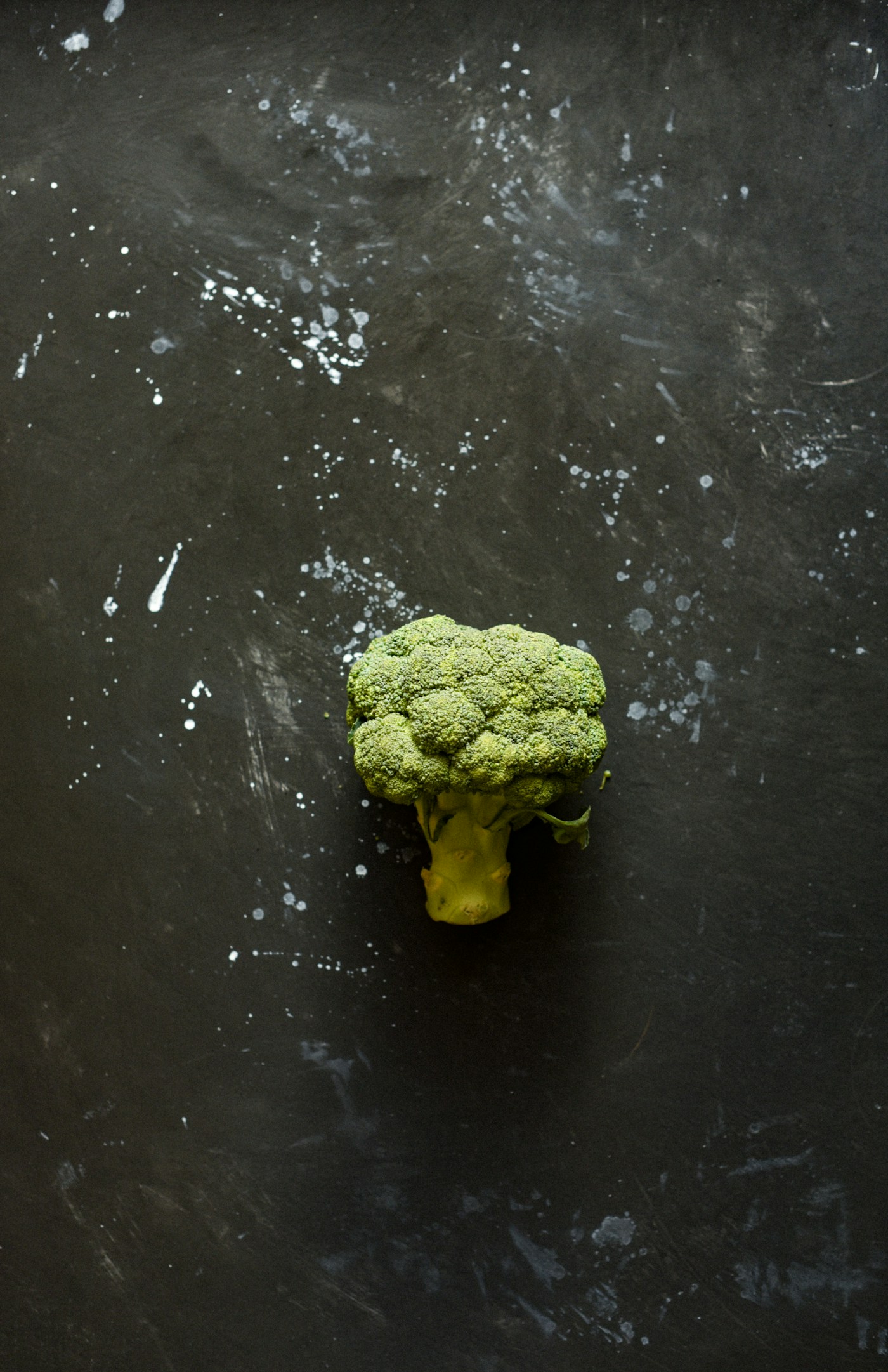 Green broccoli against a dark background